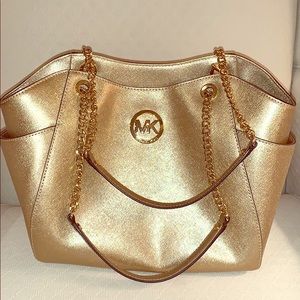 Michael Kors - Medium Gold Leather Tote Bag
